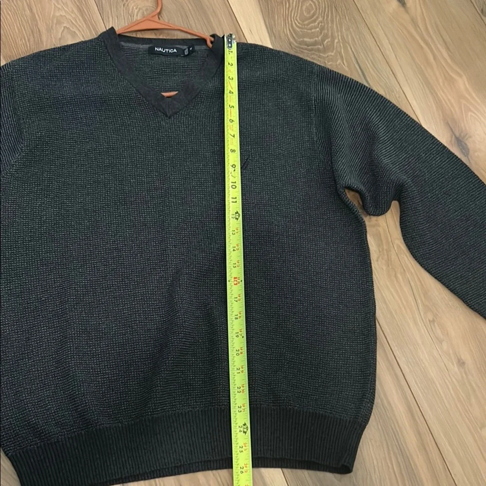 Nautica Black V-Neck Sweater Classic Style